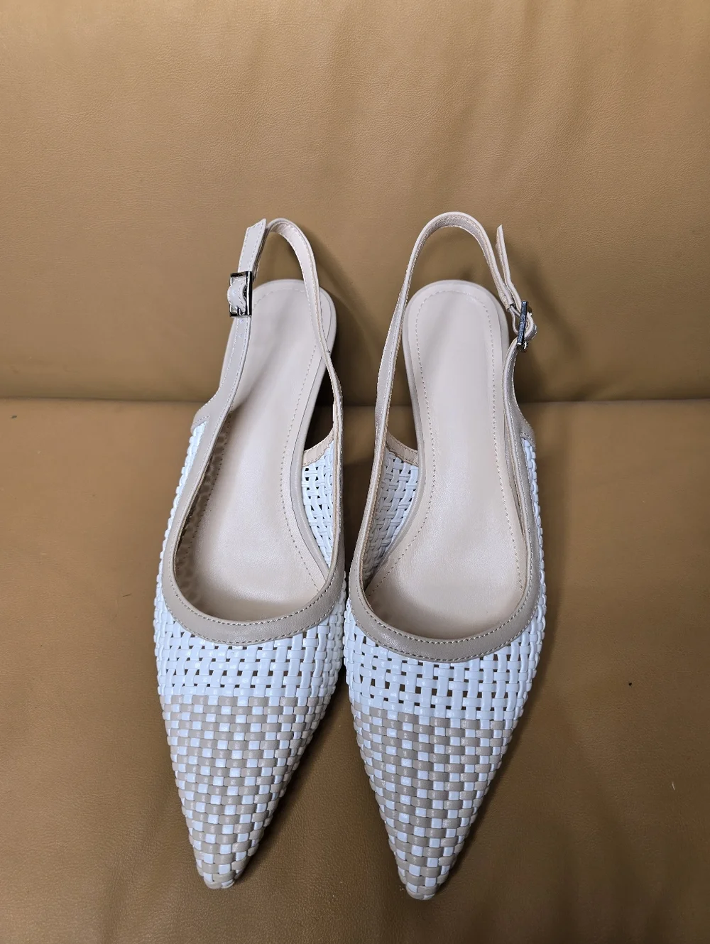 NWT! Women's Woven Slingback Heeled Wedges Sz. 7